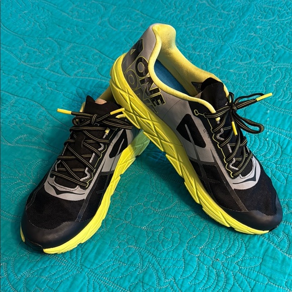 Hoka One One Black and Yellow Tracer Athletic Shoes for Performance - Picture 1 of 8